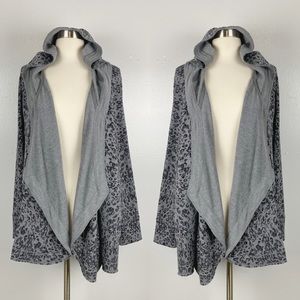 Cuddl Duds Leopard Open Waterfall Soft Cardigan